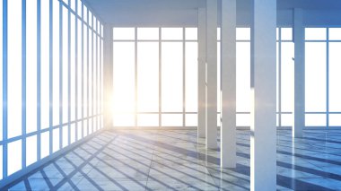 Render modern empty interior office