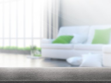 Dessus de table et flou intérieur