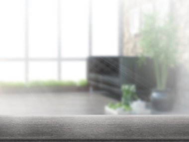 Dessus de table et flou intérieur