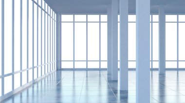 Render modern empty interior office