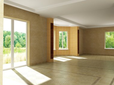 render empty interior