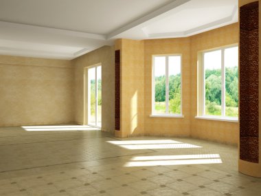 render empty interior