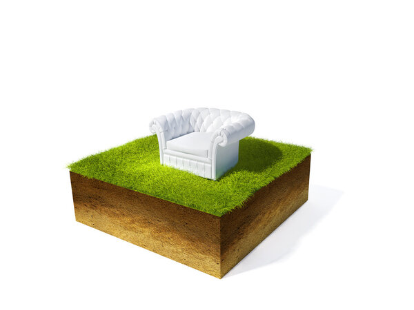 поперечное сечение земли с травой
