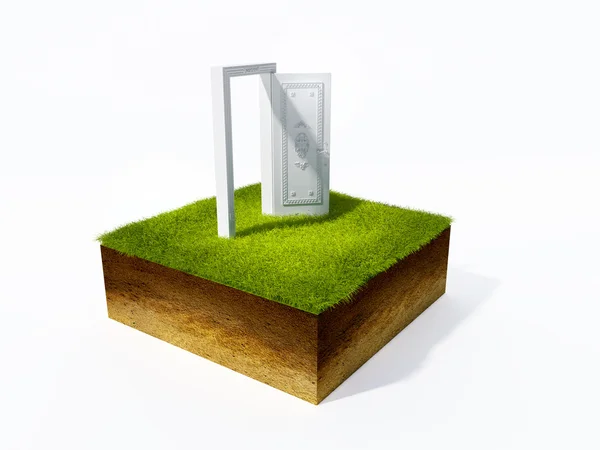 Cross section of ground with grass — Stock Photo, Image