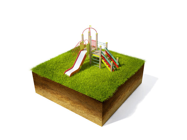 поперечное сечение земли с травой
