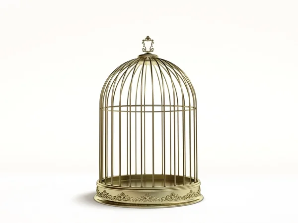 Cage à oiseaux dorée Photo De Stock