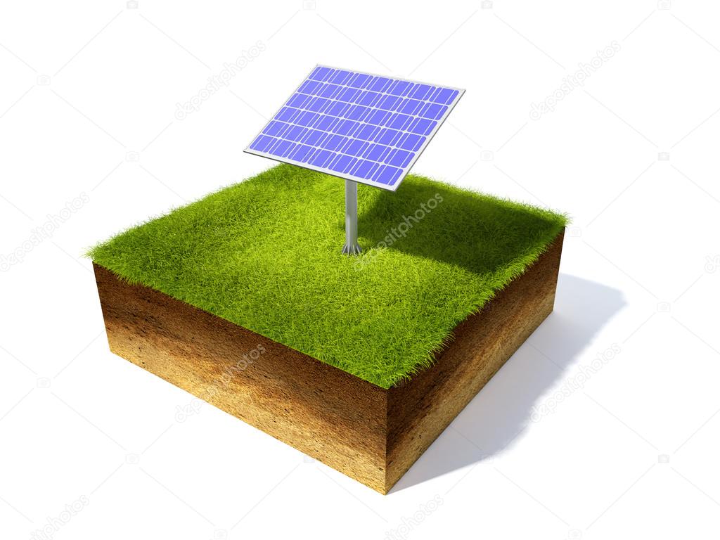 cross section of ground with grass