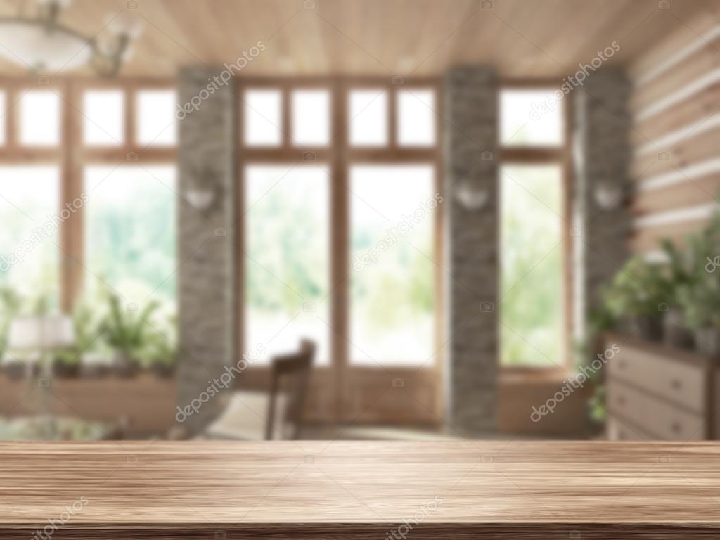 Table Top And Blur Interior