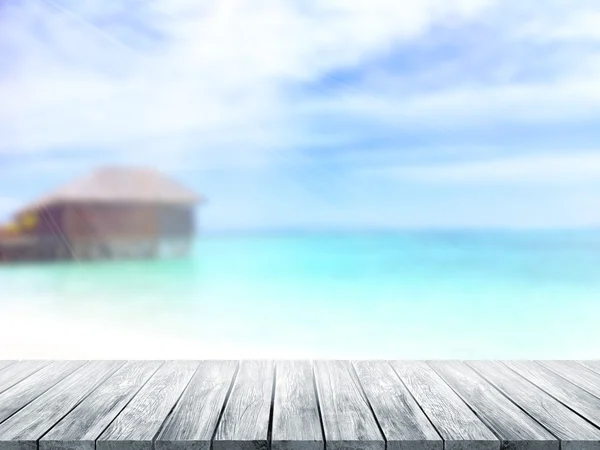 Arka plan deniz ve üst bulanıklık masa