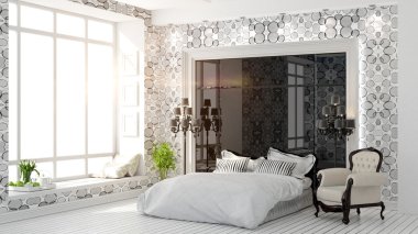 güzel modern yatak odası iç