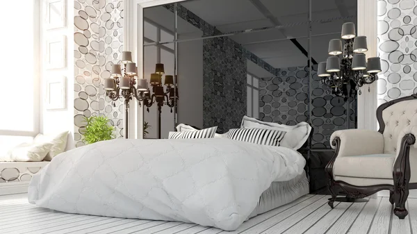 Beautiful modern bedroom interior — Stock Photo, Image