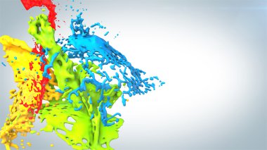 Colored paint splashes 