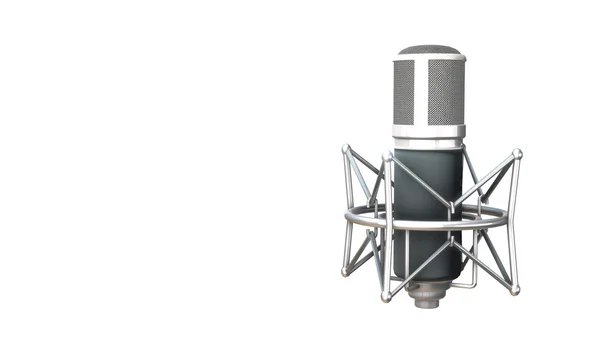 Vintage gümüş mikrofon — Stok fotoğraf