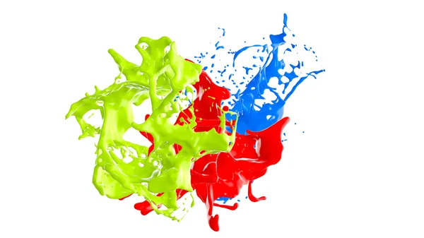 Colored paint splashes — Stock Photo, Image