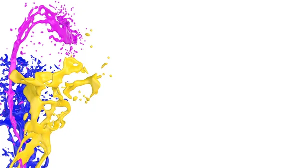 Colored paint splashes — Stock Photo, Image