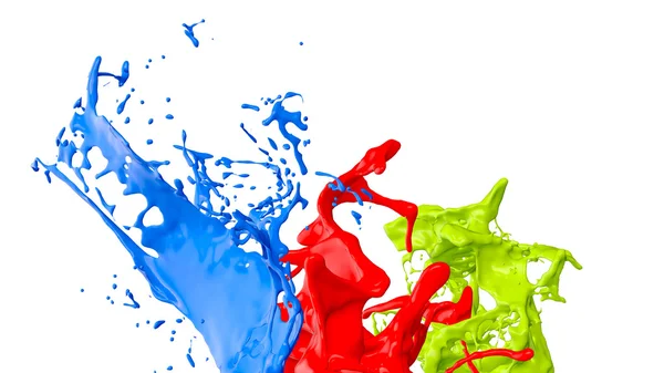 Colored paint splashes — Stock Photo, Image