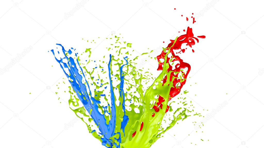 colored paint splashes