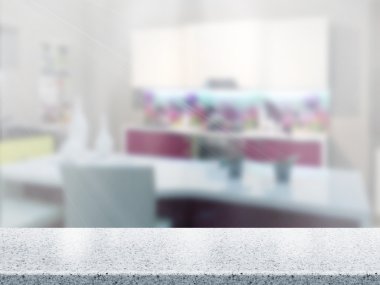 Dessus de table et flou intérieur