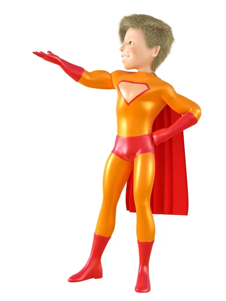 Piccolo supereroe in posa — Foto Stock