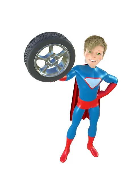 Weinig superheld poseren — Stockfoto