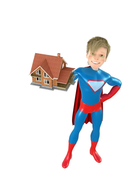 Little superhero posing — Stock Photo, Image