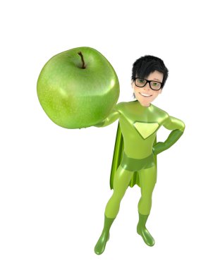 Küçük süper kahraman ve meyve