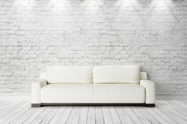 Modern parlak iç. 3D render