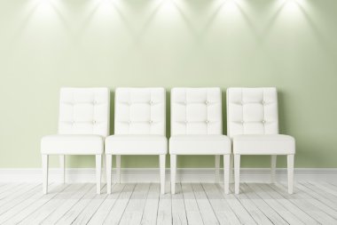 Modern parlak iç. 3D render