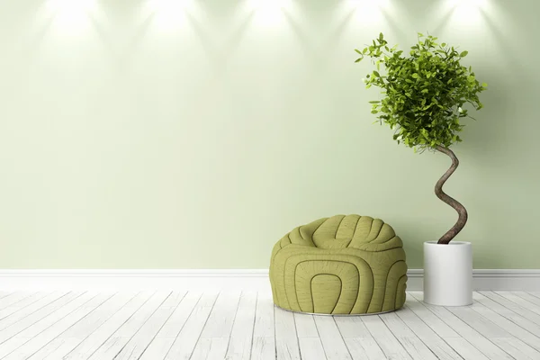 Modern parlak iç. 3D render