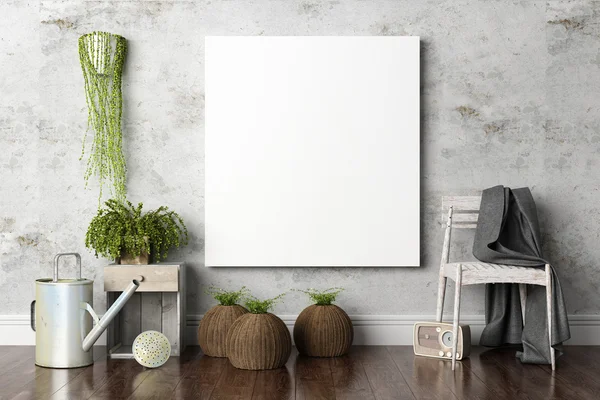 Modern parlak iç. 3D render