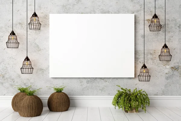 Modern parlak iç. 3D render