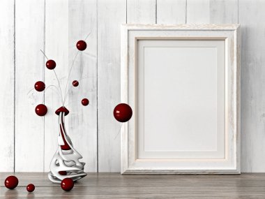 Boş modern stil çerçevesi, 3d render