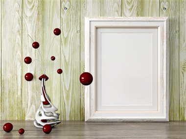 Boş modern stil çerçevesi, 3d render