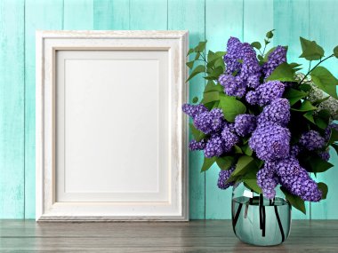 Boş modern stil çerçevesi, 3d render