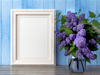 Boş modern stil çerçevesi, 3d render