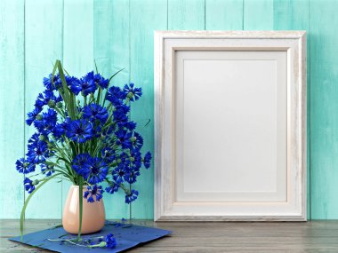 Boş modern stil çerçevesi, 3d render