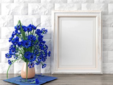 Boş modern stil çerçevesi, 3d render