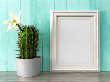 Boş modern stil çerçevesi, 3d render
