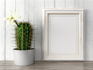 Boş modern stil çerçevesi, 3d render