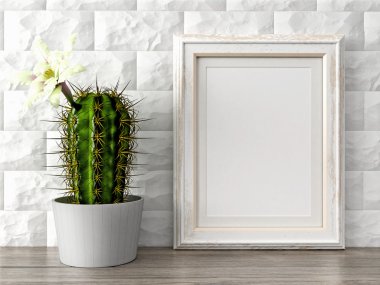 Boş modern stil çerçevesi, 3d render