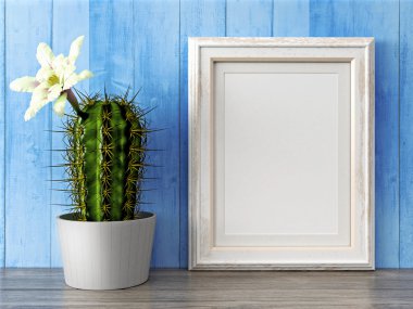 Boş modern stil çerçevesi, 3d render