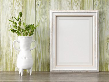 Boş modern stil çerçevesi, 3d render