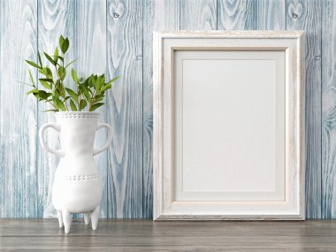 Boş modern stil çerçevesi, 3d render