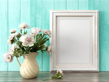 Boş modern stil çerçevesi, 3d render