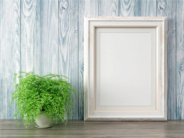 Boş modern stil çerçevesi, 3d render