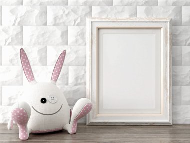 Boş modern stil çerçevesi, 3d render