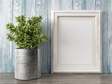 Boş modern stil çerçevesi, 3d render