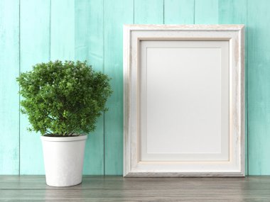 Boş modern stil çerçevesi, 3d render