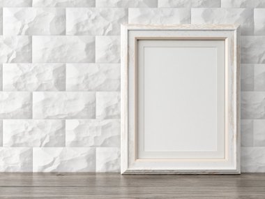 Empty modern style frame, 3D render clipart