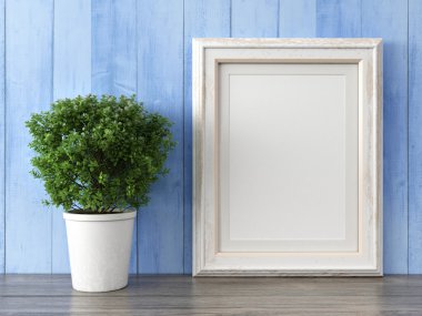 Boş modern stil çerçevesi, 3d render